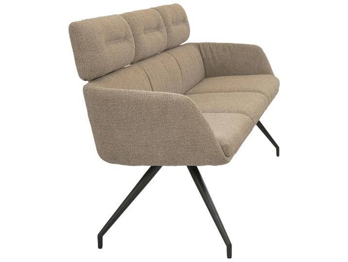 Dieter Knoll SITZBANK, Schwarz, Graubraun, Metall, 3-Sitzer, 200x91x70 cm, Esszimmer, Bänke, Sitzbänke von Dieter-Knoll