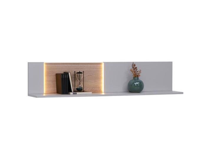 Dieter Knoll WANDBOARD, Eiche, Hellgrau, furniert, 150x30.4x24 cm, Wohnzimmer, Regale, Wandboards von Dieter-Knoll