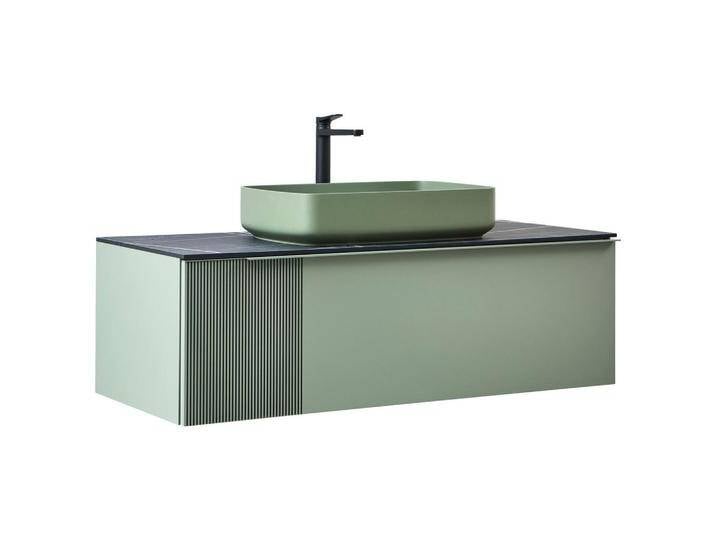 Dieter Knoll WASCHTISCHKOMBI Pollock Trame, Hellgrün, Schwarz, Metall, 1 Schubladen, 120 cm, Made in Italy, individuell planbar, Zusatzausstattung von Dieter-Knoll