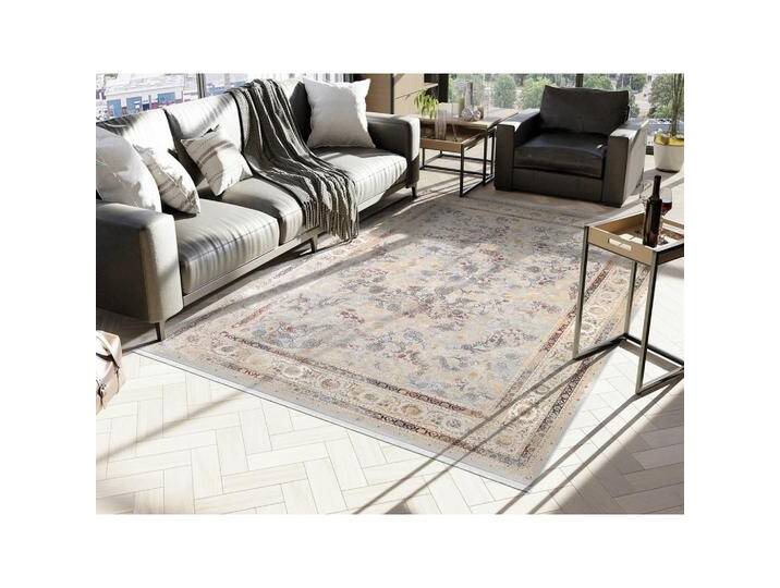 Dieter Knoll WEBTEPPICH Krypton, Grau, Mehrfarbig, Ornament, rechteckig, 240x340 cm, OEKO-TEX® STANDARD 100, für Fußbodenheizung geeignet, von Dieter-Knoll