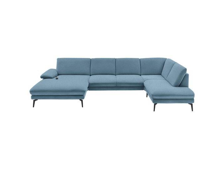 Dieter Knoll WOHNLANDSCHAFT, Blau, 4-Sitzer, U-Form, 344x208 cm, Goldenes M, Fußauswahl, Stoffauswahl, Sitzqualitäten, seitenverkehrt erhältlich, von Dieter-Knoll