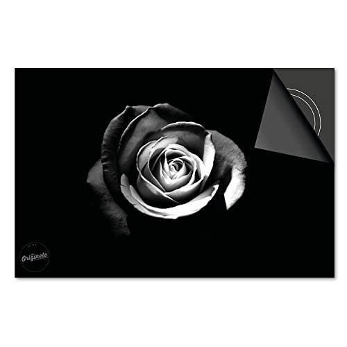 Induktionsschutz von Dietrix® - SCHUTZMATTE "Rose Schwarz 59 x 52cm" mit Stil für INDUKTIONSKOCHFELD/Induktionsherd, CERANFELD/Ceranherd und Herdabdeckplatte mit Druck/Motiv von Dietrix