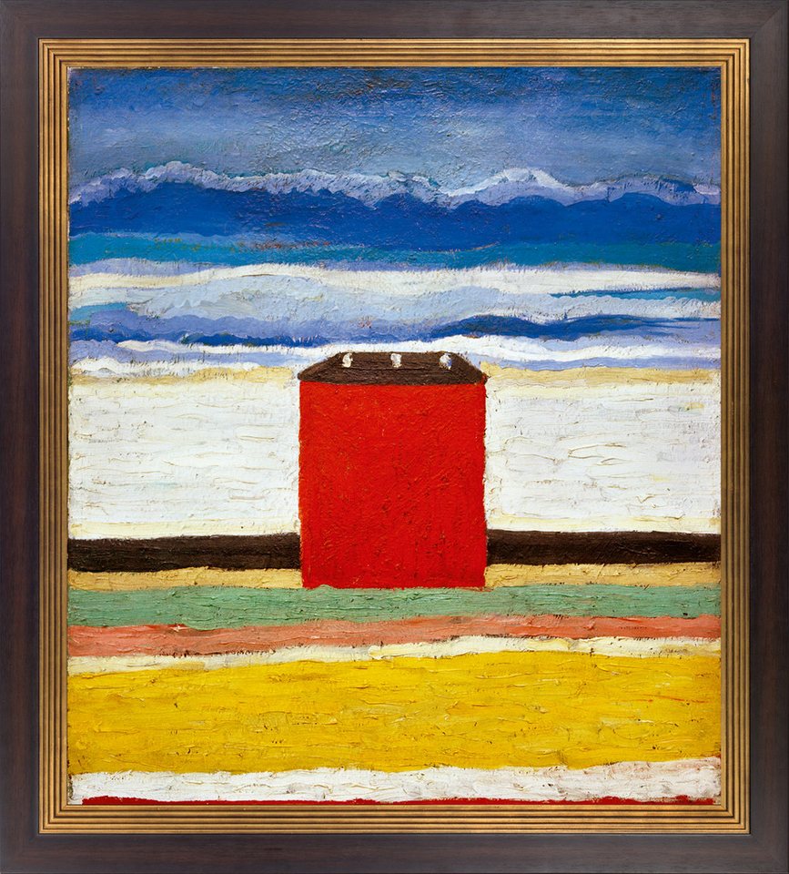 Dietz.Offizin Kunstdruck Dietz-Giclée Kasimir Malewitsch "Rotes Haus", (1 St), Leinwandbild, im Siebdruck mit Strukturen veredelt von Dietz.Offizin