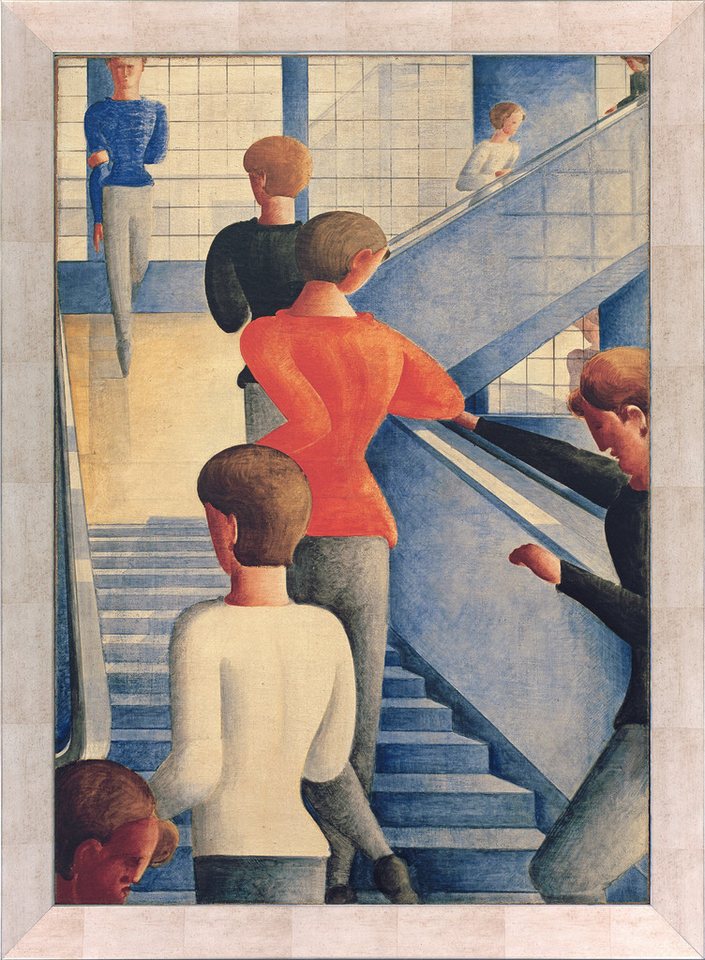 Dietz.Offizin Kunstdruck Dietz-Giclée Oskar Schlemmer - Bauhaustreppe, (1 St), Leinwandbild, im Siebdruck mit Strukturen veredelt von Dietz.Offizin