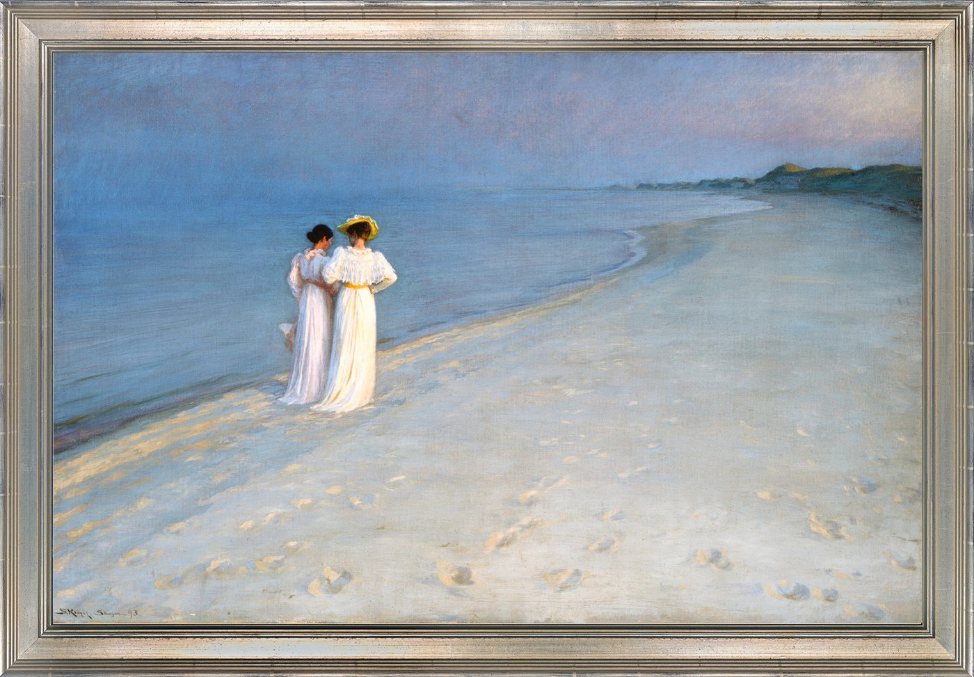 Dietz.Offizin Kunstdruck Dietz-Giclée Peder Severin Kroyer "Sommerabend bei Skagen", (1 St), Leinwandbild, im Siebdruck mit Strukturen veredelt von Dietz.Offizin