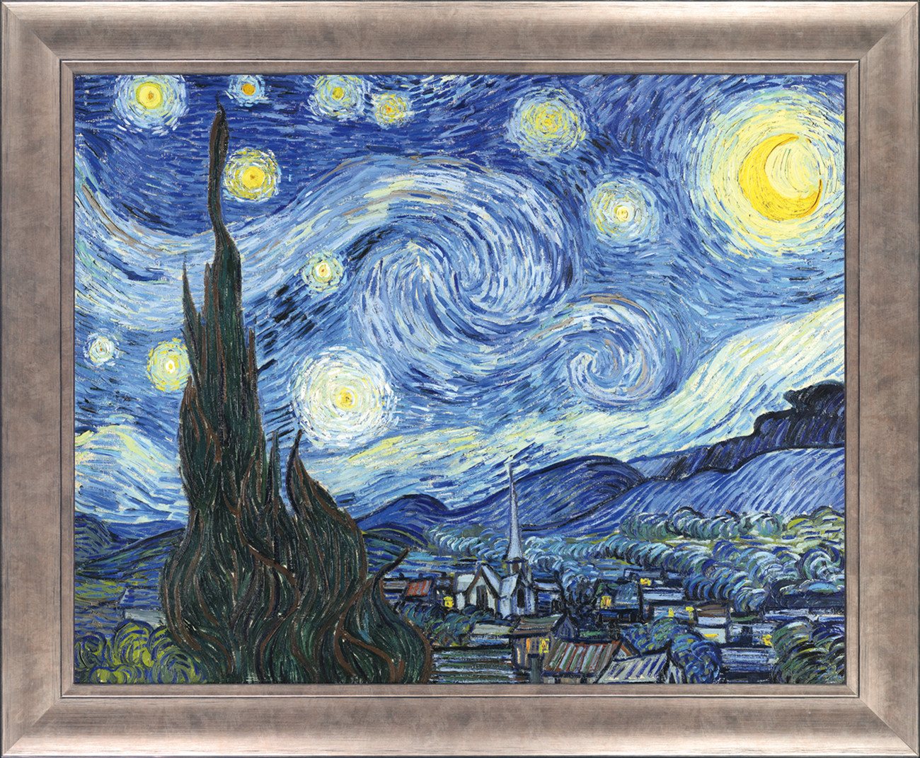 Dietz.Offizin Kunstdruck Dietz-Replik Vincent van Gogh - Sternennacht, (1 St), Leinwandbild, in aufwändigem Siebdruckverfahren hergestellt von Dietz.Offizin