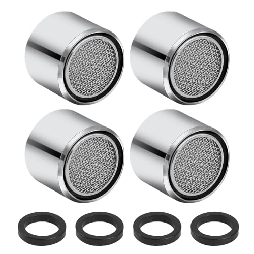 Diffaxy 4 Stück Strahlregler M22, Perlatoren für Wasserhähne, Küchenspüle-Luftsprudler Wasserhahn-Filter mit Chrom-Messing-Gehäuse Innengewinde wassersparend, für Badezimmer, Küche von Diffaxy