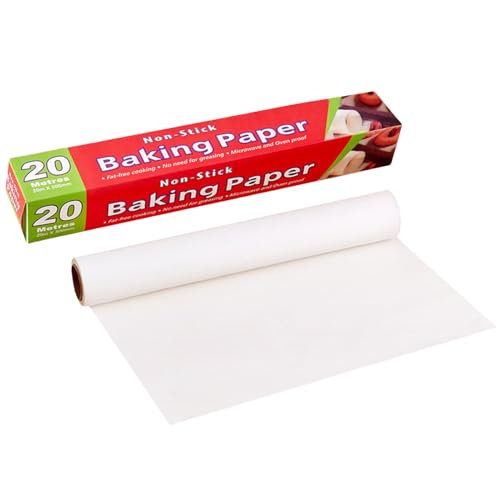 Diffaxy Backpapier 300 mm x 20 m, Backpapier Zuschnitte zum Backen, Lebensmittelechtes Material, Ideal für Die Private und Professionelle Gastronomieküche, Eine Rolle von Diffaxy