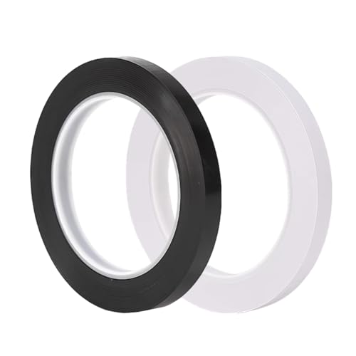 Diffaxy Isolierband Schwarz und Weiß – 5 mm x 66 m, 2 Stück PVC Selbstklebendes Isolierband, Electrical Tape für Elektrische Leitungen Reparatur von Diffaxy