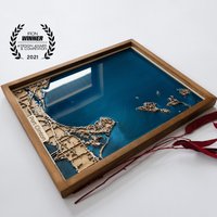 5. Jahrestag Geschenk-Holzkarte Von Jeder Stadt in Der Welt | Holz Und Epoxydharz von DifferentMaps