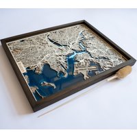 Boston Holz Karte | Und Epoxidharz von DifferentMaps