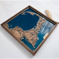 Cape Cod Karte | Holz Und Epoxidharz von DifferentMaps