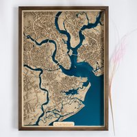 Charleston Holz Karte | Und Epoxidharz von DifferentMaps