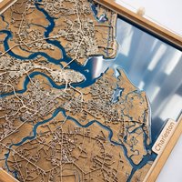 Charleston Karte | Holz Und Epoxidharz von DifferentMaps