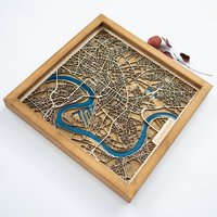 Düsseldorf Karte | Holz Und Epoxidharz von DifferentMaps