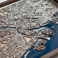 København Karte | Holz Und Epoxidharz von DifferentMaps