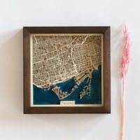 Kunst | Jede Stadt Karte Holz Und Epoxydharz von DifferentMaps