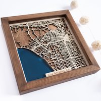 Los Angeles Karte | Holz Und Epoxidharz von DifferentMaps