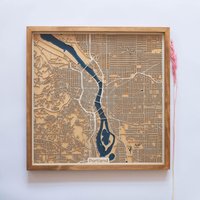 Portland Karte | Holz Und Epoxidharz von DifferentMaps