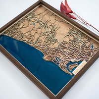 San Diego Holz Karte | Und Epoxidharz von DifferentMaps