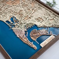 San Diego Karte | Holz Und Epoxidharz von DifferentMaps