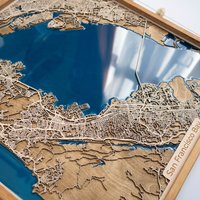 San Francisco Bay Karte | Holz Und Epoxidharz von DifferentMaps