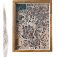 Sétif Holzkarte | Holz Und Epoxydharz Sétif Holzkarte | Holz Und Epoxydharz von DifferentMaps