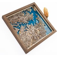 Sydney Holz Karte | Und Epoxidharz von DifferentMaps