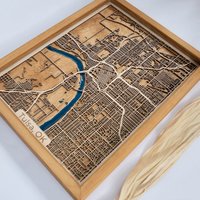 Tulsa Karte | Holz Und Epoxidharz von DifferentMaps