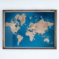 Weltkarte | Holz Und Epoxy von DifferentMaps