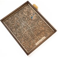 Winston-Salem Holz Karte | Und Epoxidharz von DifferentMaps