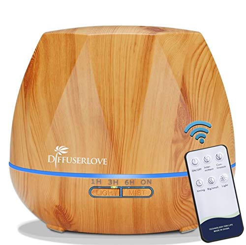 Diffuserlove Diffuser Luftbefeuchter 550ML Aroma Diffuser Cool Mist Humidifier mit Fernbedienung 7 Farben LED Auto-Abschaltung Funktion Perfekt für SPA Massage Yoga Diffuserlove Diffuser Luftbefeuchter 550ML Aroma Diffuser Cool Mist Humidifier mit Fernbedienung 7 Farben LED Auto-Abschaltung Funktion Perfekt für SPA Massage Yoga von Diffuserlove