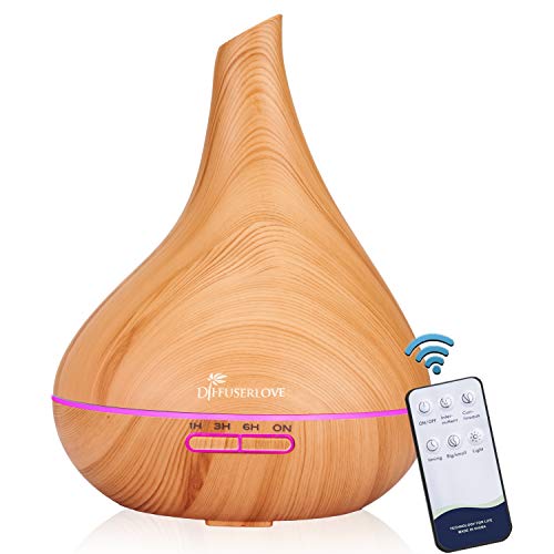 Diffuserlove Diffuser Luftbefeuchter Aroma Diffuser 500ML Ultraschall Luftbefeuchter Trag usor Cool Mist Humidifier mit Fernbedienung von Diffuserlove