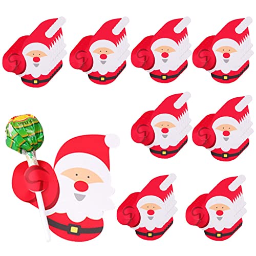 Dificato Süßigkeitenhalter-Karte, 50 Stück Weihnachts-Lutscher-Papierkarten, Weihnachtsmann, Pinguin, Süßigkeitenhalter, Weihnachts-Süßigkeitenhalter, für Dekoration, Weihnachtsfeier-Zubehör von Dificato