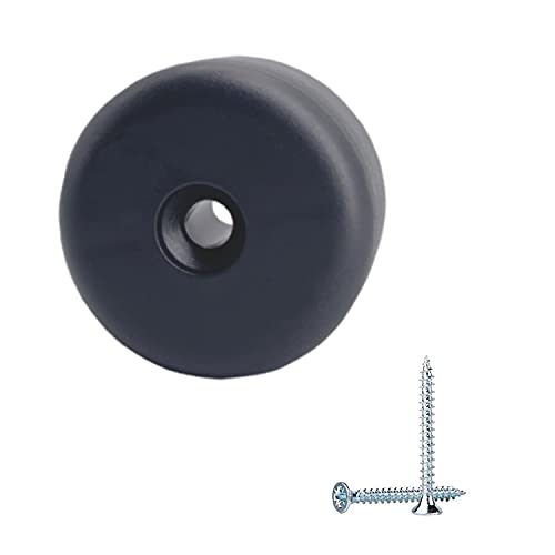 (50 Stück) Möbelfüße schwarz rund Ø 40 mm Material Kunststoff Höhe 20 mm Schrauben enthalten (50) von Diforma