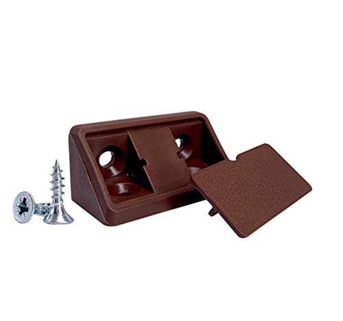 10 Stück Regalträger braun 44 x 20 x 20 mm, Möbeleckverbindungen Kunststoff 90 Grad Eckstrebengelenk rechtwinklig Schrauben enthalten (10, braun) von Diforma