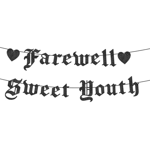 Abschied Süße Jugend Banner NO DIY Glitzer Beerdigung Geburtstag Wimpelkette Schild Halloween Schwarz Geburtstag Party Dekorationen Gothic Dekor Banner für 20., 30., 40., 50. Geburtstag Party Abschied Süße Jugend Banner NO DIY Glitzer Beerdigung Geburtstag Wimpelkette Schild Halloween Schwarz Geburtstag Party Dekorationen Gothic Dekor Banner für 20., 30., 40., 50. Geburtstag Party von Difuento