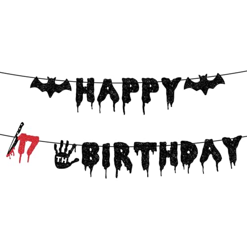 Halloween Banner Vorbespannt Killer Happy 17th Birthday Banner Halloween Zombie Bloody Friday Geburtstag Dekoration Horror Thema Geburtstag Party Dekorationen Halloween Banner Vorbespannt Killer Happy 17th Birthday Banner Halloween Zombie Bloody Friday Geburtstag Dekoration Horror Thema Geburtstag Party Dekorationen von Difuento