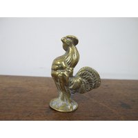 Vintage Messing Hahn Ornament Figur. Briefbeschwerer. 6cm Groß von DigVintageStuff