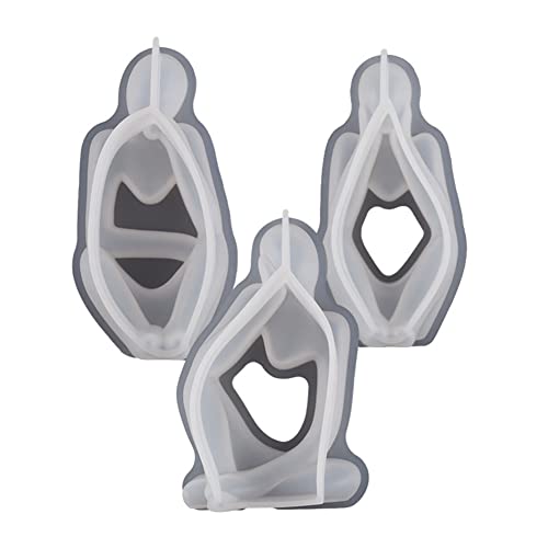 Diggtor 3PCS Portrait Denker Ornamente Epoxidharz Silikonform Zubehör Einfache Europäische Abstrakte Körper Kerze Form Harz Silikonform von Diggtor