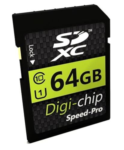 Digi Chip 64 GB SDXC, Class 10, Speicherkarte für Nikon D3100, Nikon D3400, Nikon D5600, Nikon D7500 und Nikon 850 Digital SLR-Kameras von Digi-Chip