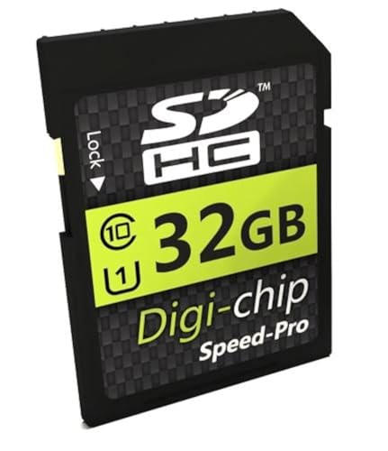 Digi-Chip SDHC-Speicherkarte (32 GB, Klasse 10, für Fujifilm X-T2, Fuji X-A3, GFX50S, X-A10, XP120, X-T20, X100F, X-E3, XP130, X-A5, X-H1, X-T100, XF10, X-T3, GFX50R Digitalkameras von Digi-Chip