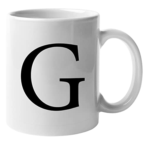 Alphabet-Tasse mit Buchstabe G | lustige Kaffeetasse | Neuheit Teetasse Geschenk | weiß, Geschenk, hochwertig bedruckt | DigiPrint Graphics (MUG046) von DigiPrint Graphics