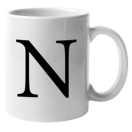 Alphabet-Tasse mit Buchstabe N | lustige Kaffeetasse | Neuheit Teetasse Geschenk | weiß, Geschenk, hochwertig bedruckt | DigiPrint Graphics (MUG053) von DigiPrint Graphics