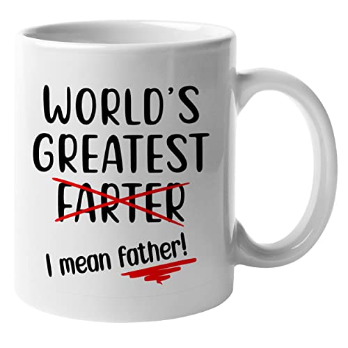 Lustige Kaffeetasse mit Aufschrift "World's Greatest Father", Weiß, Geschenk, hochwertig bedruckt, DigiPrint Graphics (MUG015) von DigiPrint Graphics