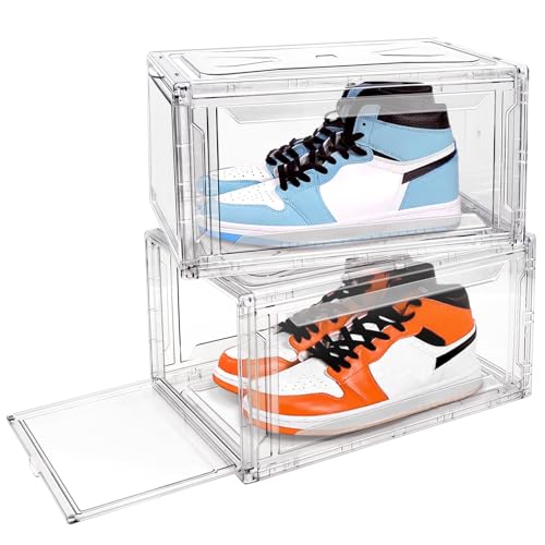 Clear Sturdy Shoe Storage Box Stackable Shoe Organizer X-Large Shoes Bin Space Saving Shoe Container Shoe Display Box with Magnetic Closure 2 Pack Clear Sturdy Shoe Storage Box Stackable Shoe Organizer X-Large Shoes Bin Space Saving Shoe Container Shoe Display Box with Magnetic Closure 2 Pack von DigiTizerArt
