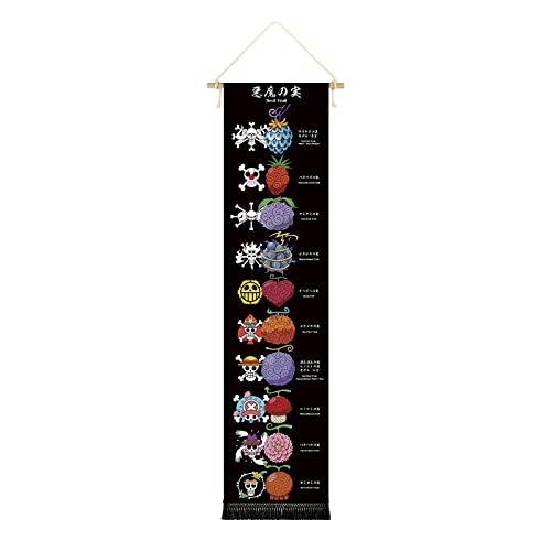 Hanging Poster Canvas Wall Art Banner Anime Devil Fruit Series Art Canvas Anime Characters The Straw Hat Pirates Tapestry for Wall Decor Hanging Tapestry Decoration For Room,Dorm Anime Lovers von DigiTizerArt