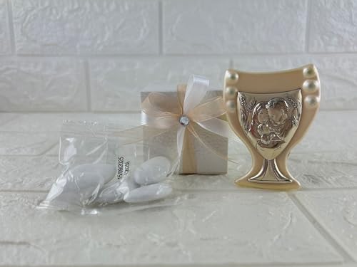 Gastgeschenk zur Taufe der Heiligen Familie, Silber, mit Komposition, Kommunion Gastgeschenk zur Taufe der Heiligen Familie, Silber, mit Komposition, Kommunion von Digiglio Bomboniere