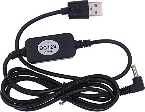 DigitCont USB 5V zu DC 12V Stromkabel, Kompatibel mit Spot, Neuer Echo (3. Gen.) und Pop, USB Spannung Up Converter Kabel, Netzteil Kabel, DC 5V zu DC 12V Kabel Schwarz 2021Version von DigitCont