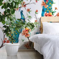 Abnehmbare Tapete Schälen Und Stick Wand Papier Wandbild - Blossom Peacock von DigitalIcons